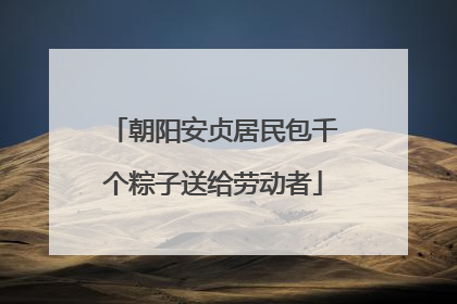 朝阳安贞居民包千个粽子送给劳动者