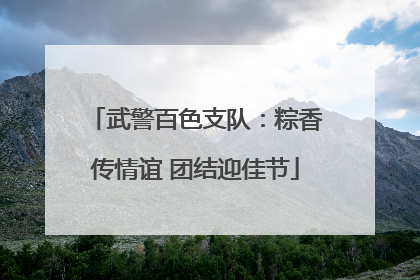 武警百色支队：粽香传情谊 团结迎佳节