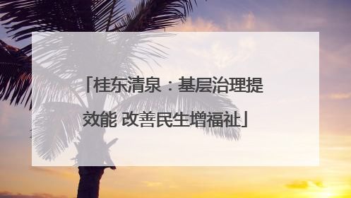 桂东清泉：基层治理提效能 改善民生增福祉