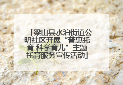 梁山县水泊街道公明社区开展“普惠托育 科学育儿”主题托育服务宣传活动