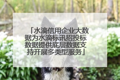 水滴信用企业大数据为水滴标讯招投标数据提供底层数据支持开展多类型服务