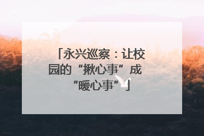 永兴巡察：让校园的“揪心事”成“暖心事”