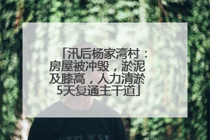 汛后杨家湾村：房屋被冲毁，淤泥及膝高，人力清淤5天复通主干道