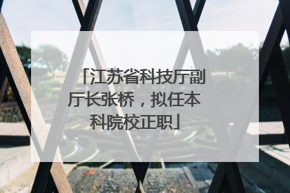 江苏省科技厅副厅长张桥，拟任本科院校正职