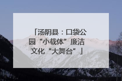 汤阴县：口袋公园“小载体”廉洁文化“大舞台”