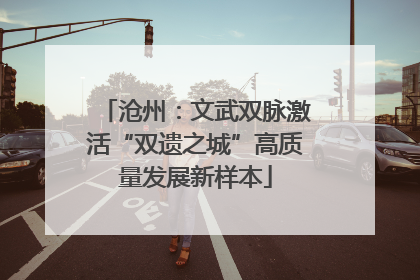 沧州：文武双脉激活“双遗之城”高质量发展新样本