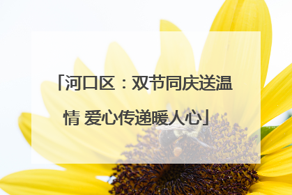 河口区：双节同庆送温情 爱心传递暖人心