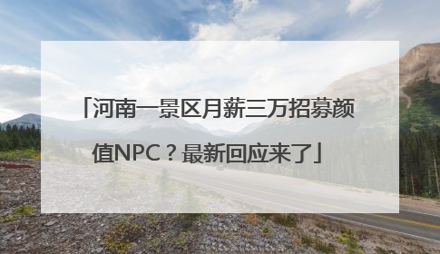 河南一景区月薪三万招募颜值NPC？最新回应来了