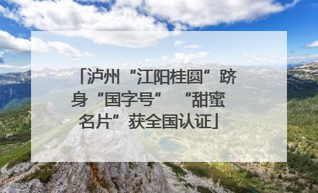 泸州“江阳桂圆”跻身“国字号” “甜蜜名片”获全国认证