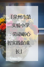 泉州市第二实验小学：劳动砺心智实践促成长