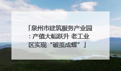 泉州市建筑服务产业园：产值大幅跃升 老工业区实现“破茧成蝶”
