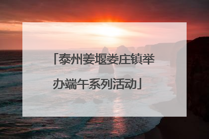 泰州姜堰娄庄镇举办端午系列活动