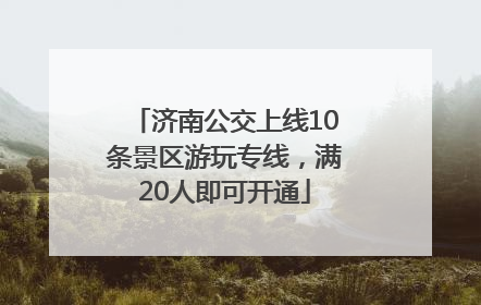济南公交上线10条景区游玩专线，满20人即可开通