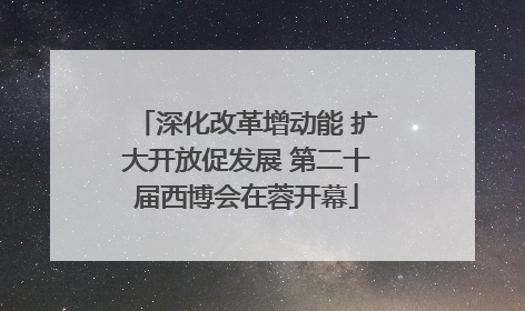 深化改革增动能 扩大开放促发展 第二十届西博会在蓉开幕