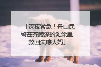 深夜紧急！舟山民警在齐腰深的滩涂里救回失踪大妈