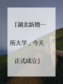 湖北新增一所大学，今天正式成立