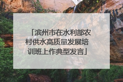 滨州市在水利部农村供水高质量发展培训班上作典型发言