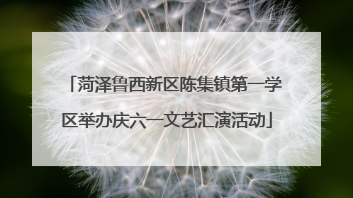 菏泽鲁西新区陈集镇第一学区举办庆六一文艺汇演活动