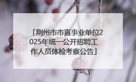 荆州市市直事业单位2025年统一公开招聘工作人员体检考察公告