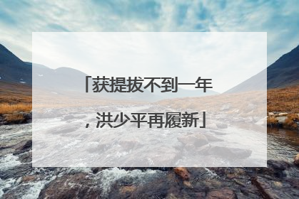 获提拔不到一年，洪少平再履新