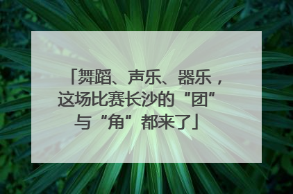 舞蹈、声乐、器乐，这场比赛长沙的“团”与“角”都来了