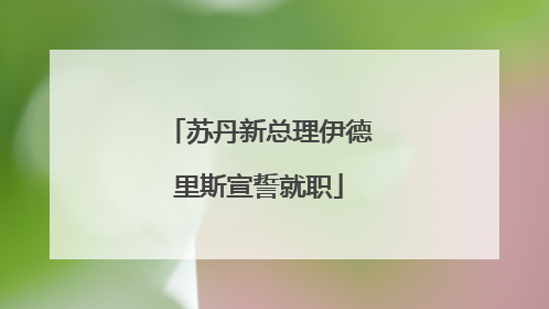 苏丹新总理伊德里斯宣誓就职