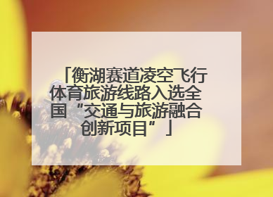 衡湖赛道凌空飞行体育旅游线路入选全国“交通与旅游融合创新项目”