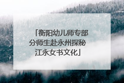 衡阳幼儿师专部分师生赴永州探秘江永女书文化
