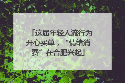 这届年轻人流行为开心买单，“情绪消费”在合肥兴起