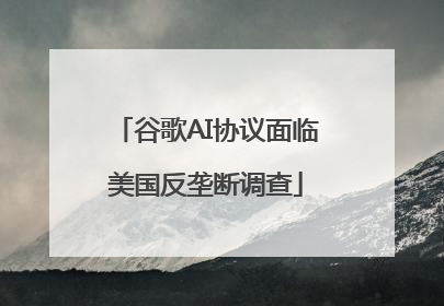 谷歌AI协议面临美国反垄断调查
