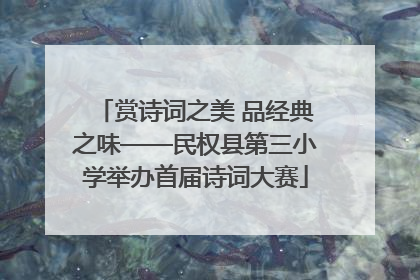 赏诗词之美 品经典之味——民权县第三小学举办首届诗词大赛