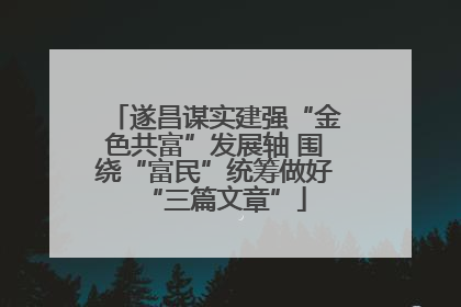 遂昌谋实建强“金色共富”发展轴 围绕“富民”统筹做好“三篇文章”