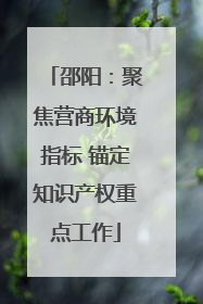 邵阳：聚焦营商环境指标 锚定知识产权重点工作
