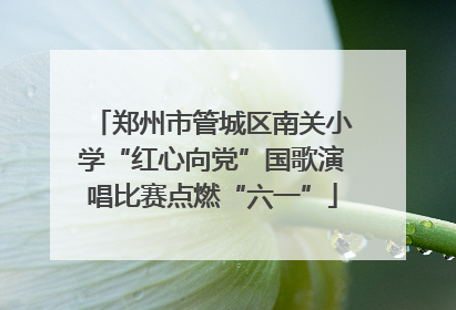 郑州市管城区南关小学“红心向党”国歌演唱比赛点燃“六一”