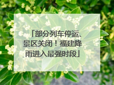 部分列车停运、景区关闭！福建降雨进入最强时段