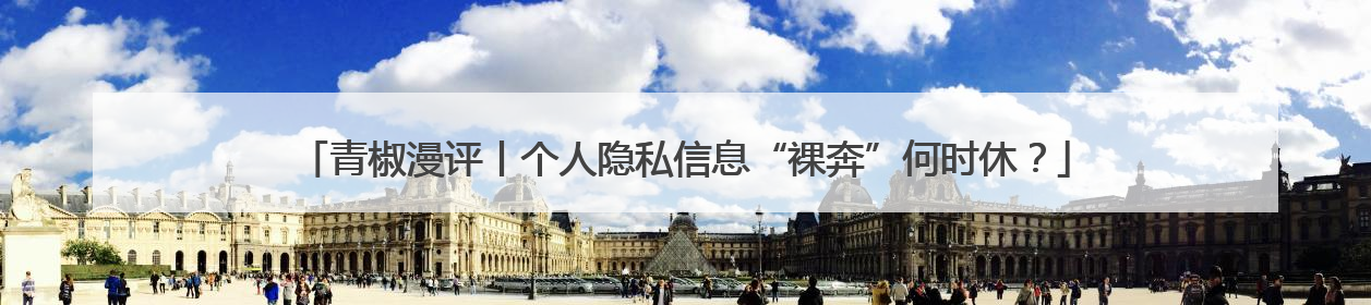 青椒漫评丨个人隐私信息“裸奔”何时休？