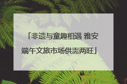 非遗与童趣相遇 雅安端午文旅市场供需两旺