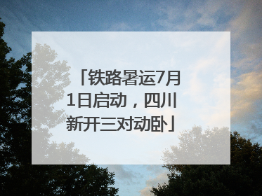 铁路暑运7月1日启动，四川新开三对动卧