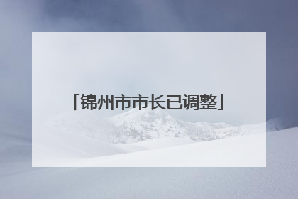 锦州市市长已调整