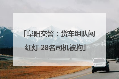 阜阳交警：货车组队闯红灯 28名司机被拘