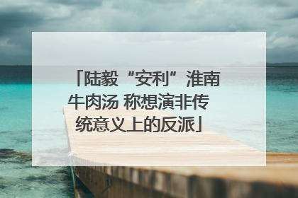 陆毅“安利”淮南牛肉汤 称想演非传统意义上的反派