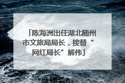 陈海洲出任湖北随州市文旅局局长，接替“网红局长”解伟