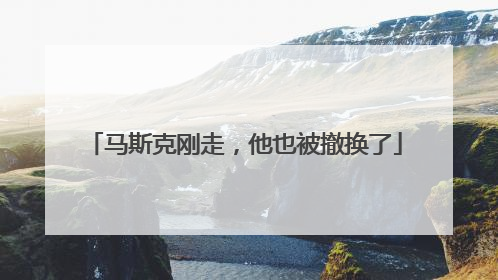 马斯克刚走，他也被撤换了