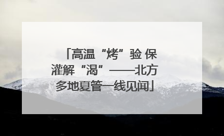高温“烤”验 保灌解“渴”——北方多地夏管一线见闻