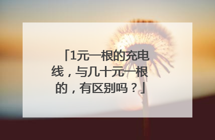 1元一根的充电线，与几十元一根的，有区别吗？