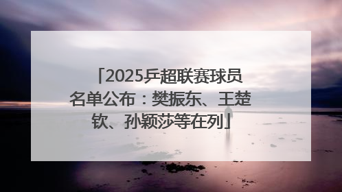 2025乒超联赛球员名单公布：樊振东、王楚钦、孙颖莎等在列