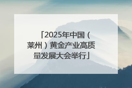 2025年中国（莱州）黄金产业高质量发展大会举行