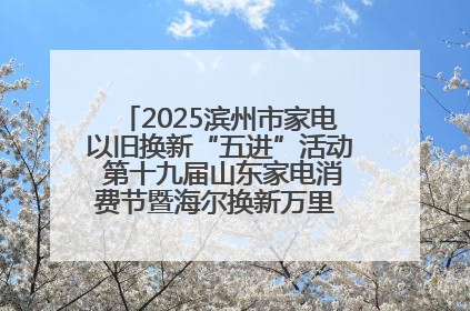 2025滨州市家电以旧换新“五进”活动 第十九届山东家电消费节暨海尔换新万里 行山东站全面启动