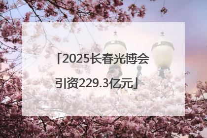 2025长春光博会引资229.3亿元