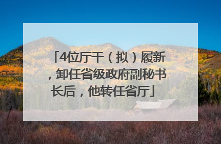 4位厅干（拟）履新，卸任省级政府副秘书长后，他转任省厅